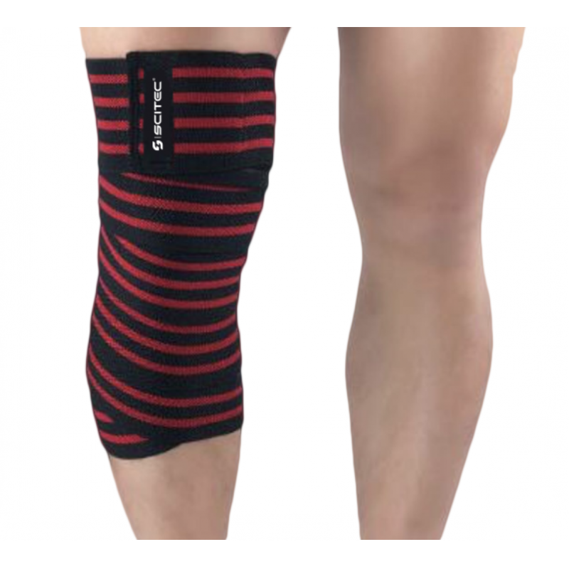 Scitec Nutrition Knee Support Bandage 02 Stripped Red foto